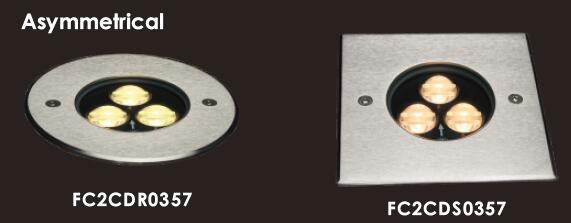 3 * симметричная светлая обложка ETL лампы 116mm СИД Inground силы 2W перечислила 2
