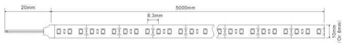 Высокие свет прокладки 10mm СИД CRI 90 значения R9 3528 гибкий FPC 120LEDs/m SDCM < 3 0