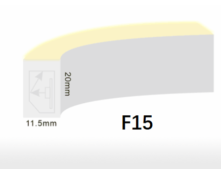 Изогните неоновый PVC прокладки F15 SPI 24VDC 12W/метра СИД УЛЬТРАФИОЛЕТОВЫЙ устойчивый с впрыской прессформы 0