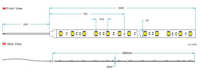 Классифицируйте света гибкие прокладки СИД в светлоые-желт 3500 - 4000K CRI 80 14.4W/m 0