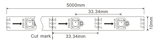 Пикселов светов прокладки СИД 5VDC WS2812B цифров Addressable 30/m и 30 СИД/m 0